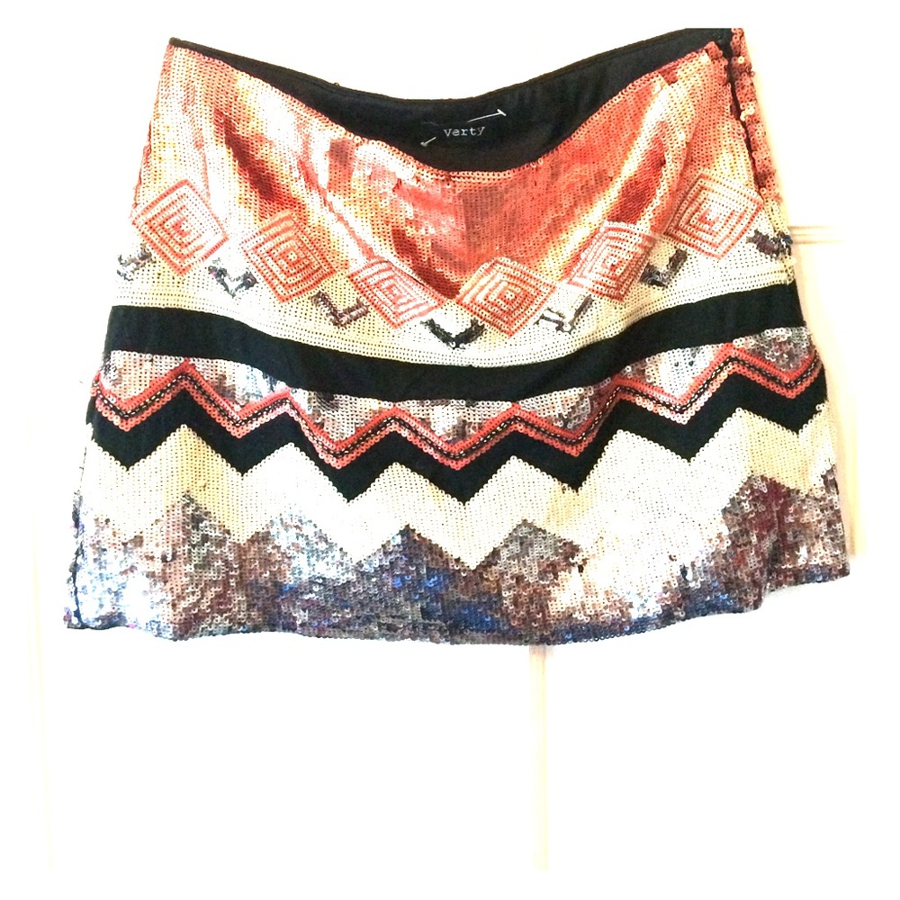 Tribal Sequin Mini Skirt